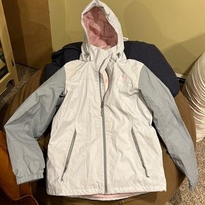 North Face rain jacket with hood ladies size large